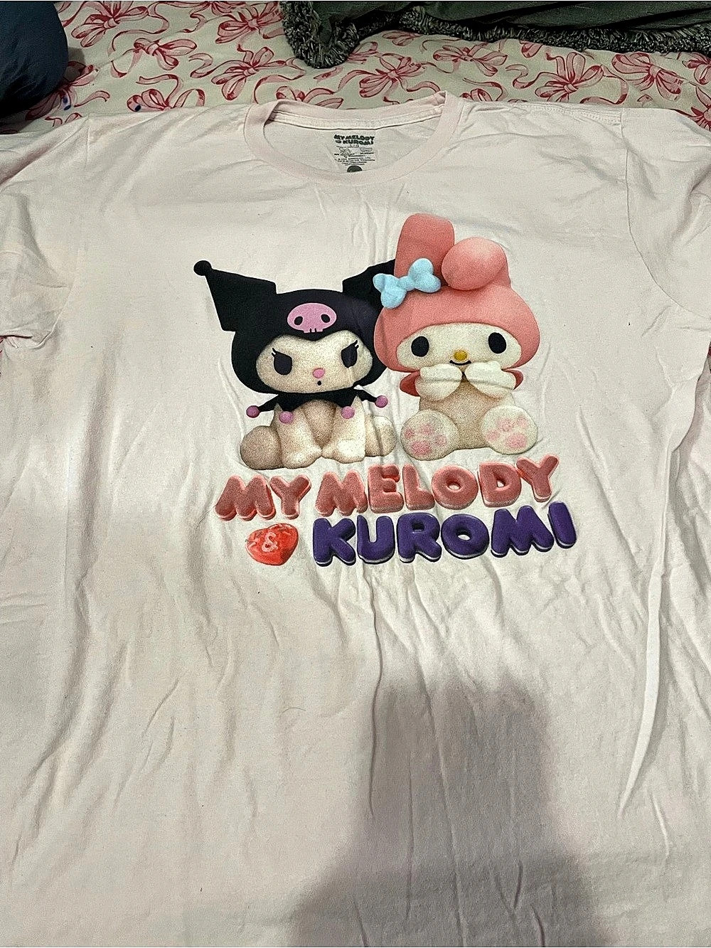 Sanrio My Melody & Kuromi Graphic T-Shirt Graphic Tee in Pink Size Large